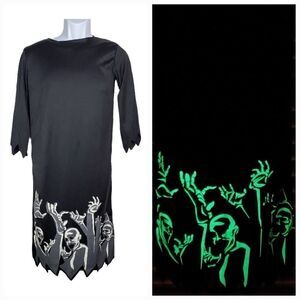 Grim Reaper Costume Size Medium Youth Glow In the Dark Scary Spooky Dress Up
